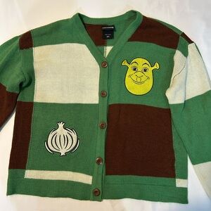 Dreamworks Shrek Green and Brown Cardigan
